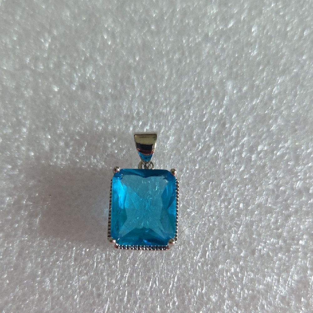 Swiss Blue Topaz Pendant- Women's Jewelry
